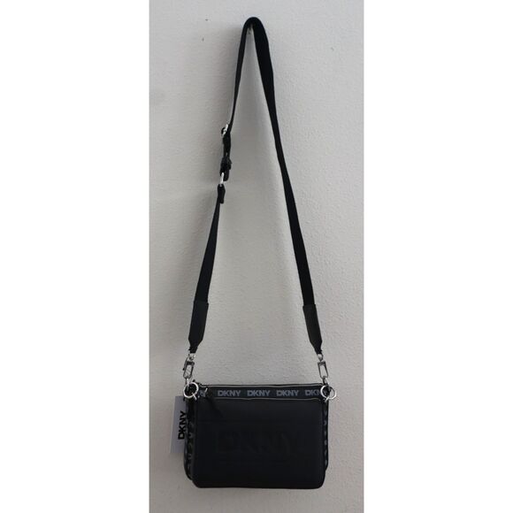 DKNY R43E5H15 Women's O/S Black PU Leather Logo Print Haven Crossbody Bag - Picture 6 of 16